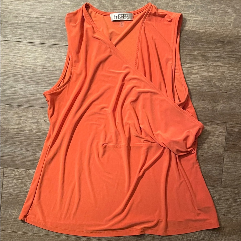 Kasper Women's Vibrant Orange Sleeveless Blouse